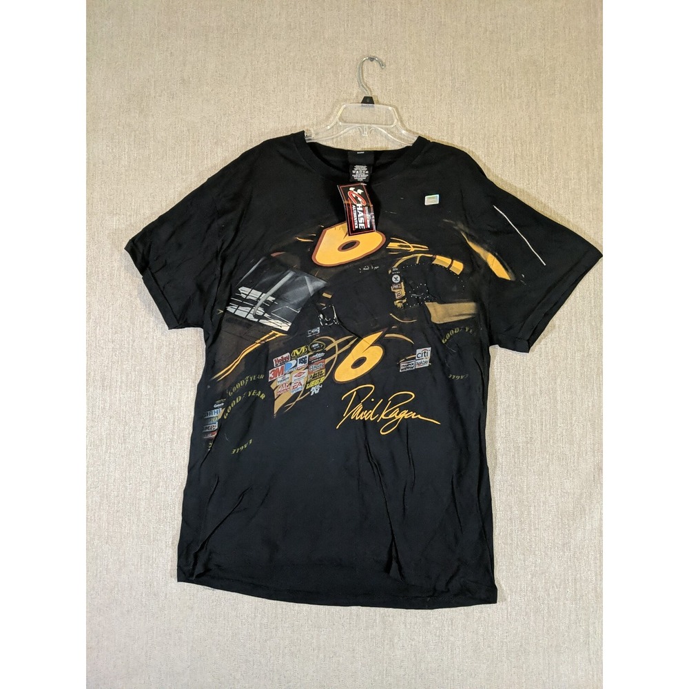 Chase Authentics Nascar Men's T Shirt Black 2XL Cotton All Over David Ragan NWT
